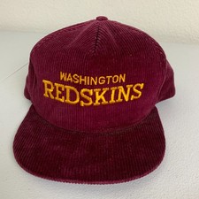 Vintage NFL Washington Redskins Football Corduroy Snapback Hat 90s
