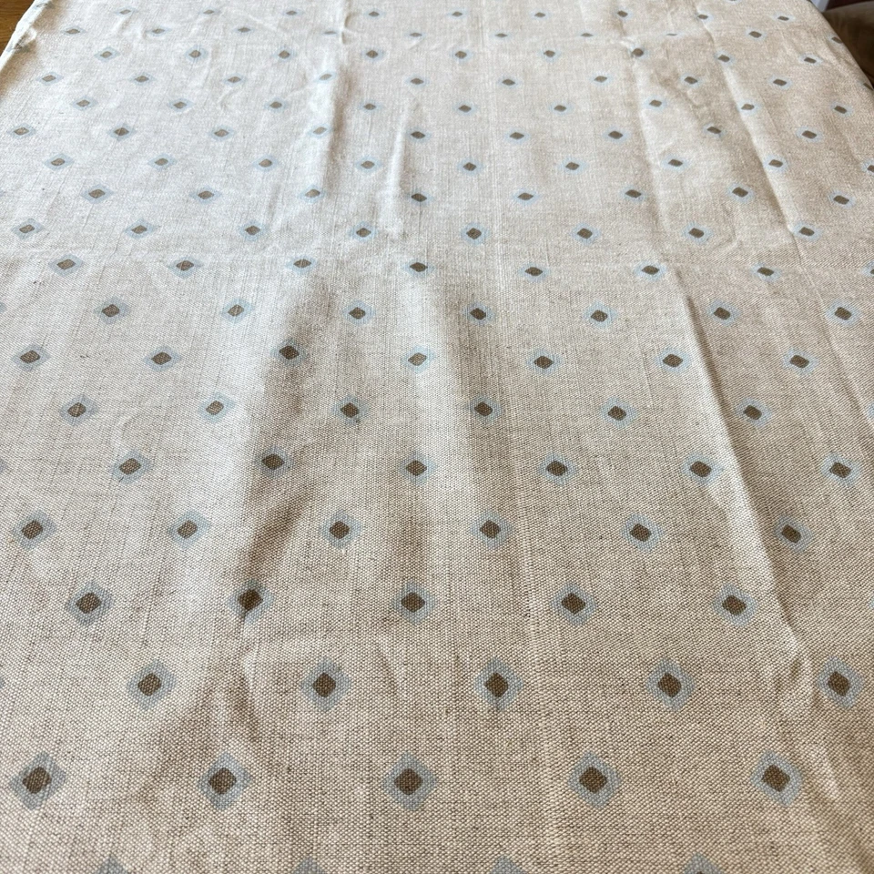 Vtg Hannett Morrow Handprint Diamond Fabric Cotton& Linen Weave 3 yds x 52" 1979 - Image 2 of 4