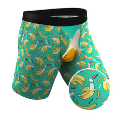 The Peel Deal  Retro Banana Long Leg Ball Hammock  Pouch Underwear With Fly