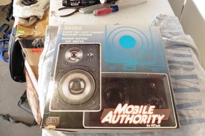 Vintage Rare HiTech 350ZX Speaker Set 3-Way Die-Cast Sound 100 Watts 40-22000 Hz