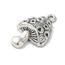 100pcs Mushroom Tibetan Style Charm Alloy Silver Pendant for Earring Jewerly DIY