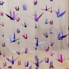 TOTIEJFJ Cherry Blossom Crane Paper Hanging Garlands(3stringsX 5.2ft), Japanese