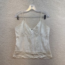 Y2K Vintage Camisole Tank Top Medium White Lace Coquette Boho Fairy Whimsigoth