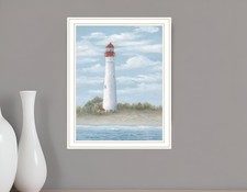 Cape May Light White Framed Print Wall Art