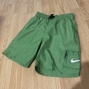 NIKE Boys Swim Green Belted Trunks Shorts Size M