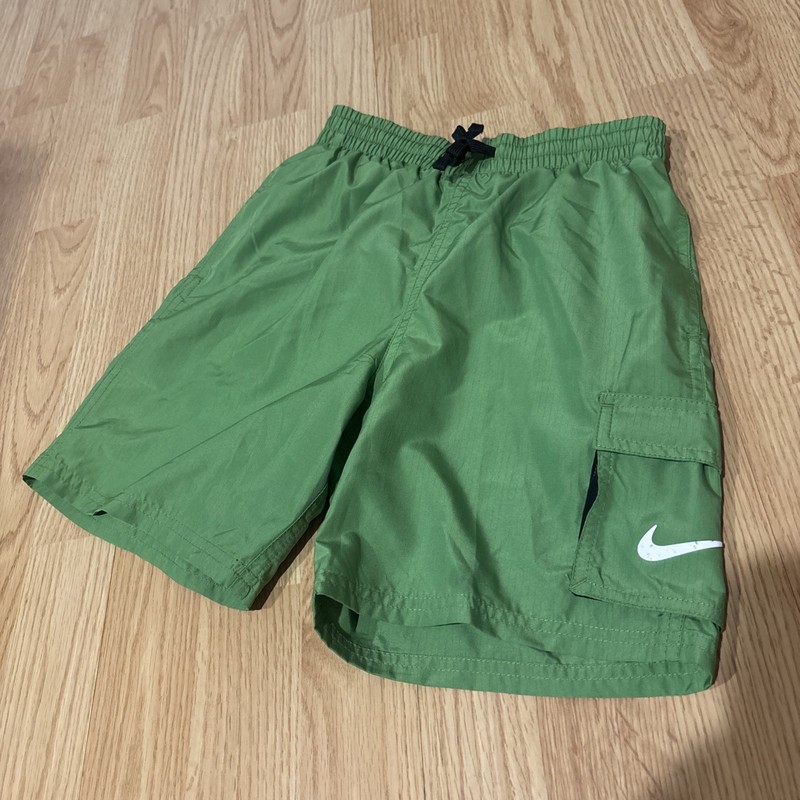 NIKE Boys Swim Green Belted Trunks Shorts Size M