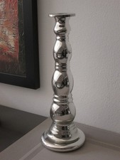 IKEA Skimmer Kerzenständer Kerzenleuchter für Stabkerzen silber 35 hoch Glas RAR