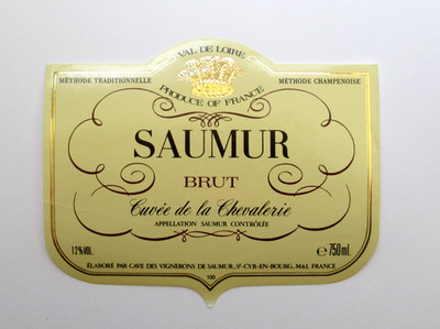 Vintage Saumur Brut Cuvee de la Chevalerie Wine Label France