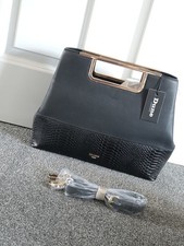 Image of New Dune London Black Textured Tote Bag - Elegant Metal Handle Handbag & Strap