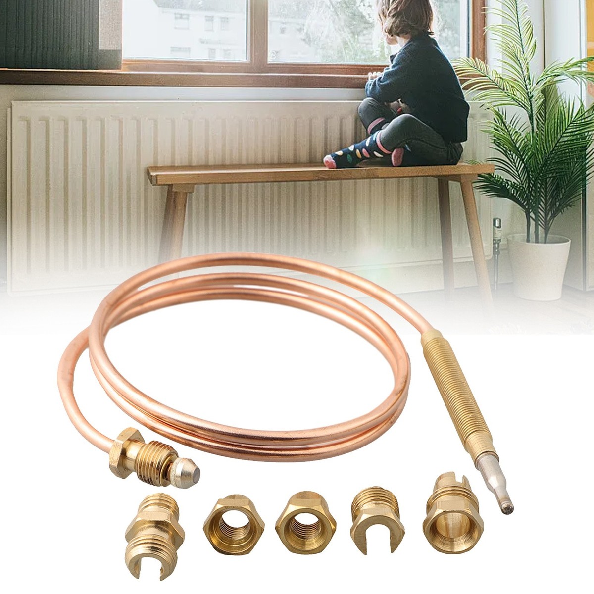 Produktbild von Thermoelement-Montagesatz Für Erdgas-Durchlauferhitzer – 50 Cm, Inkl. Pilot- Und Thermoelement-Komponenten, Universell Einsetzbar