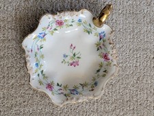 Limoges France Hand-painted Porcelain Bowl With Scalloped Edge