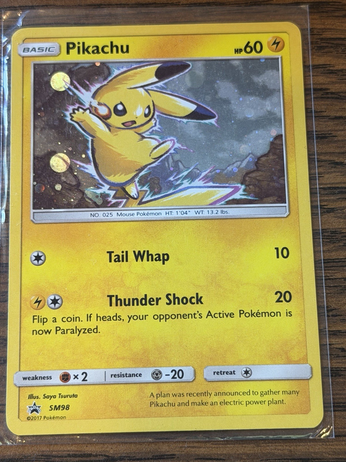 Pikachu SM98 Sun & Moon Ultra Rare Holo Black Star Promo Pokemon Card