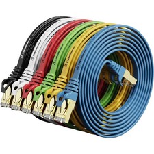 Cat 7 Shielded Ethernet Cable 5 ft 6 Pack Highest Speed Cable Cat7 Flat Ethern
