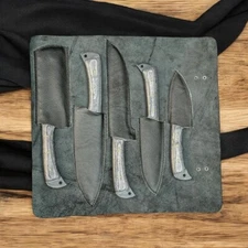 Handmade HAND FORGED CARBON STEEL CHEF KNIFE Set Kitchen Knives