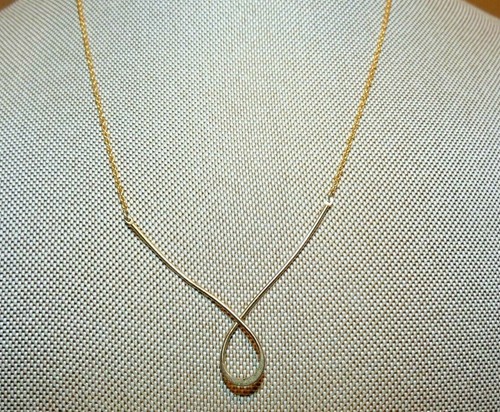 Amano Studio Gold Tone Metal Curved Bar Necklace