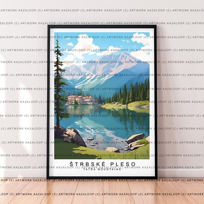 Strbske Pleso ungerahmte Illustration Kunst Slowakei Hohe Tatra Reise Wand Poster