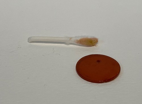 Lot 7 Orange & Yellow Thin Circle Disc Bakelite Buttons - Picture 5 of 5