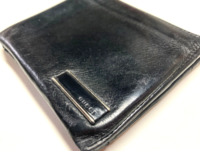 小物 GUCCI Logo plate leather bifold wallet $595 BRAND-NEW IN BOX Gucci Men's Leather GG Logo Bi Fold 6 CC