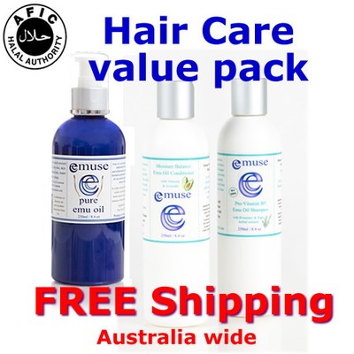 Emuse Hair Care Pack With 100 Bioactive Pure Australian Emu Oil