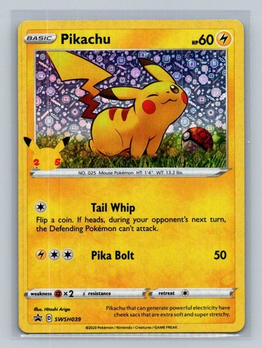 Pikachu SWSH: Sword & Shield Promo Cards SWSH039 Near Mint NM Holo Rare