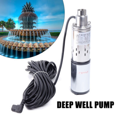 DC Solar Tiefbrunnenpumpe Edelstahlgehäuse 12V/24V/48V Solarpumpe Tauchpumpe NEU