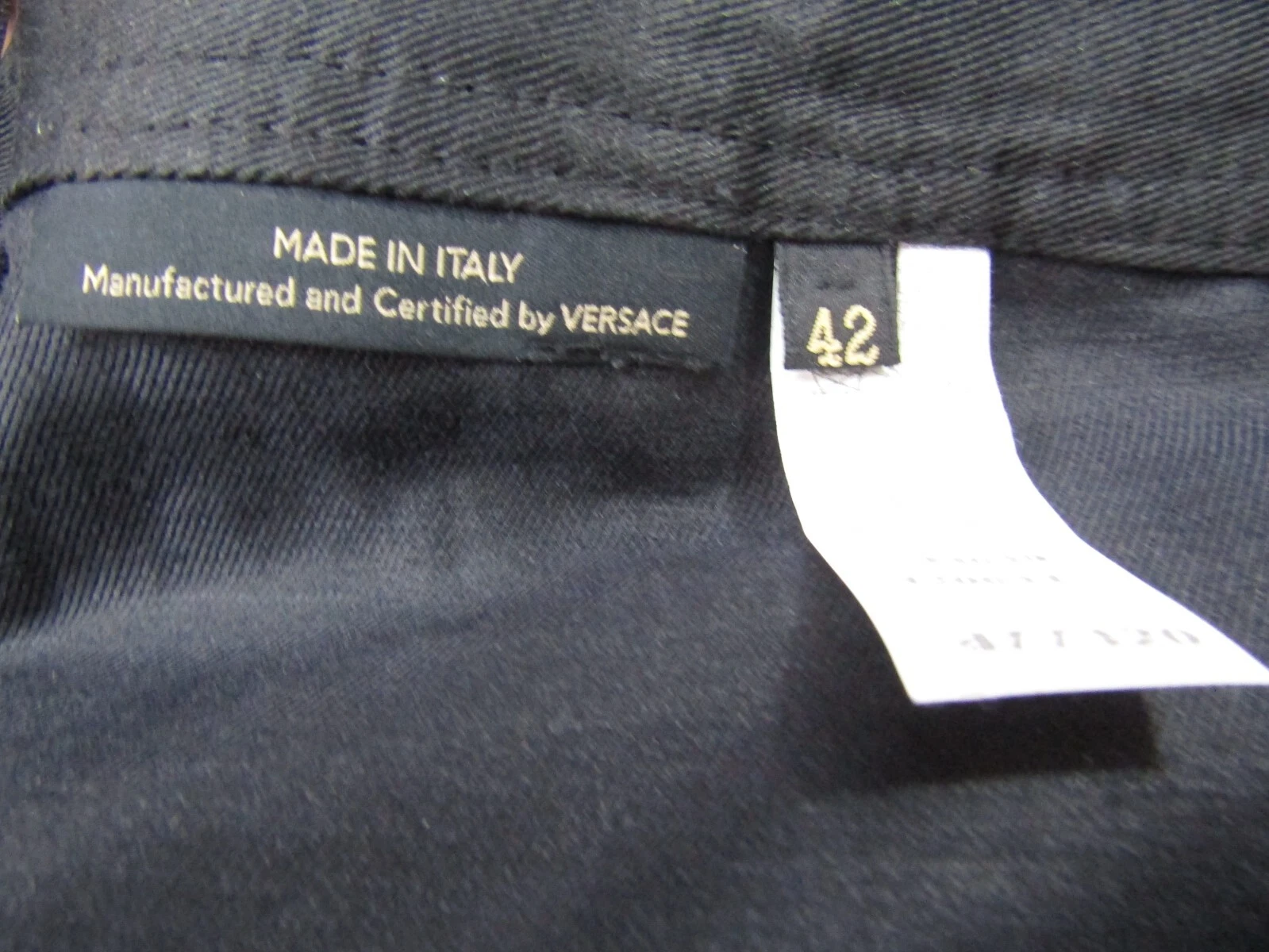 Pantalone Versace nero pizzo dettaglio paillettes taglia 42