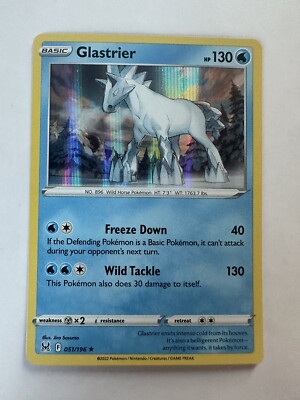 glastrier pokemon card (051/196) [Sword & Shield: Lost Origin] (Dont apply Weakness and Resistance for Benched Pokemon.) Water Glastrier #054/217 - Tudo Trading