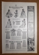 Vintage 1913 DOLL CLOTHES PHOTOS Magazine Page ~ CRISCO Ad ~ PLUM PUDDING Recipe