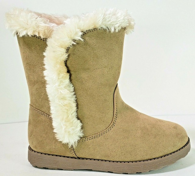 girls tan fur boots