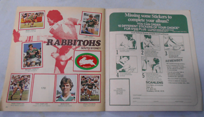 T89. PART SET(140 of 172) OF 1984 SCANLENS RUGBY LEAGUE STICKERS