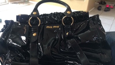 black patent bag