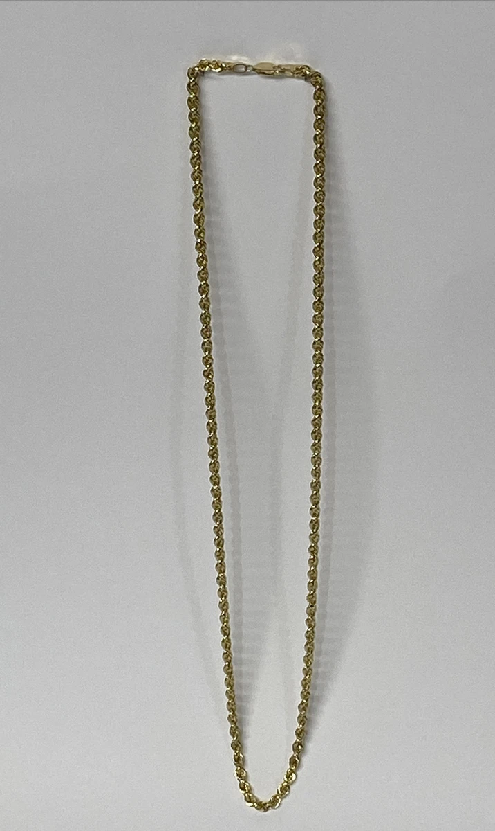 R.H. Macys & Co 14K Yellow Gold 4MM Rope Chain Necklace 24” Men’s 7 Grams  New