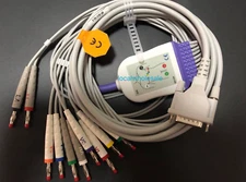 Compatible Kontron P80 EKG Cable 10leads ECG Cable 4.0 banana ending