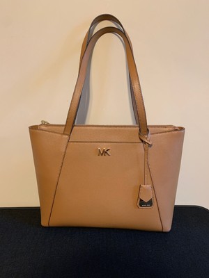michael kors maddie medium crossgrain leather tote