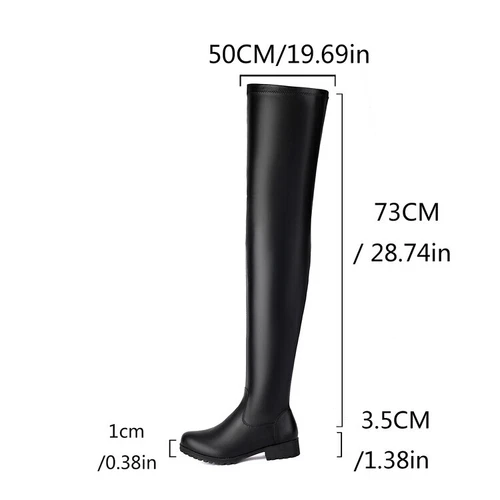 Women Heel Flat Side Zipper Thigh High Boots Casual Over The Knee Riding Boots - Picture 4 of 21