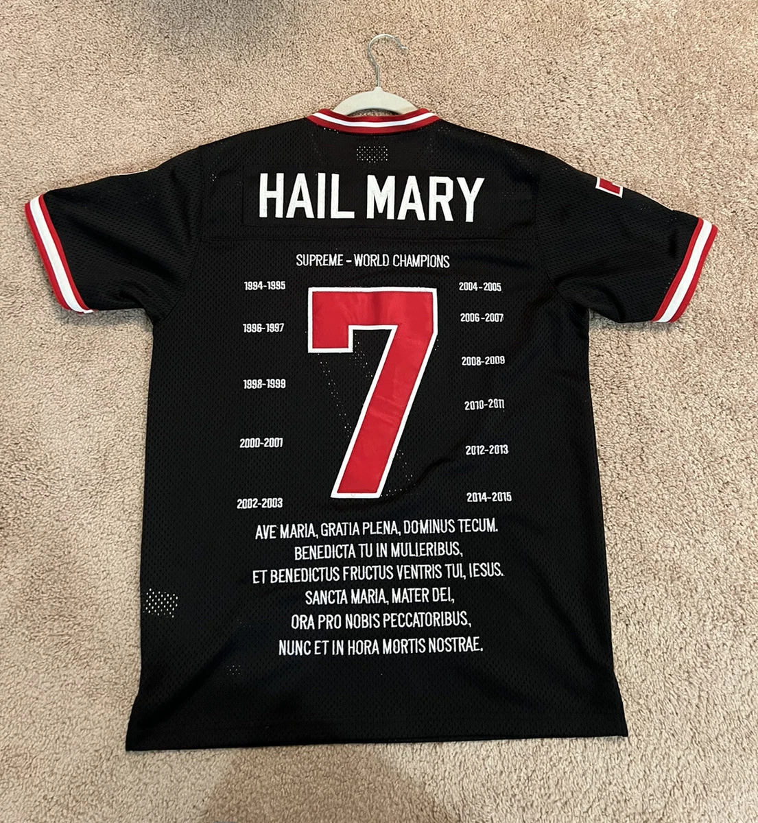 Supreme Black Hail Mary Football Top Size Large