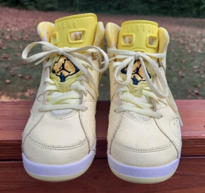 Nike Air Jordan Retro Citron Tint Dynamic Yellow Shoes Sneakers School Sz  3Y