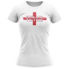 England Til I Die Grunge Womens T Shirt shirt Country St George's Day Her Fla...