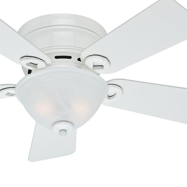 Hunter Fan 42 Inch Low Profile Snow, Low Profile White Ceiling Fan With Remote