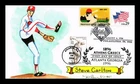US COVER STEVE CARLTON BASEBALL HALL OF FAME HAND PAINTED OLYMPICS FDC COMBO