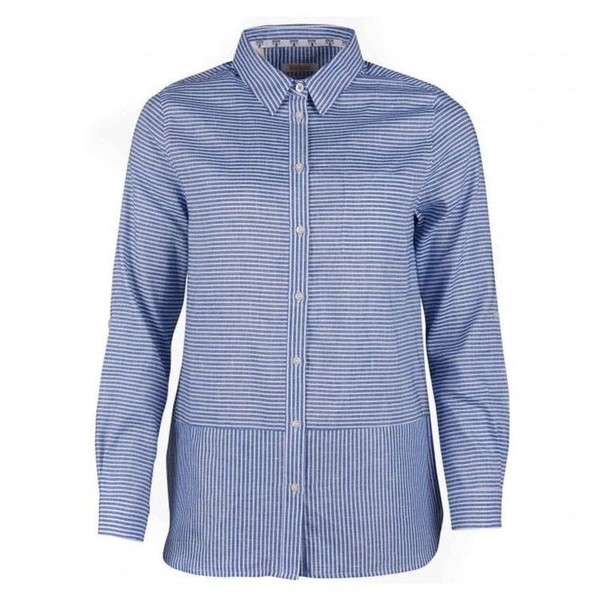 Women Barbour Shirt Navy Linen 38 / M / 46