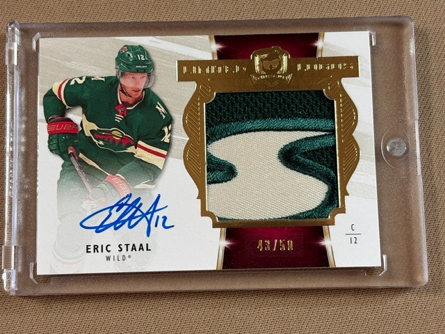 Eric Staal 2019-20 UD The Cup #Ll-Es Limited Logos 3-clr Patch Auto 43/50
