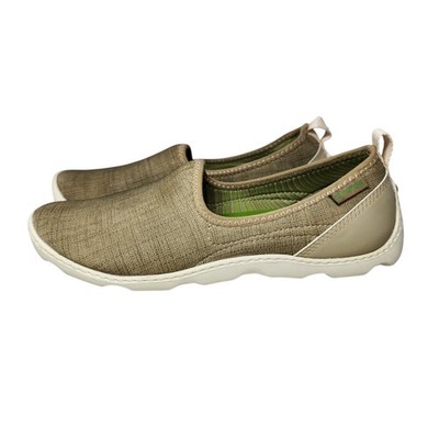 Crocs Duet Skimmer Canvas Clogs Beige Slip-on Comfort Walkers Women's Size US 6