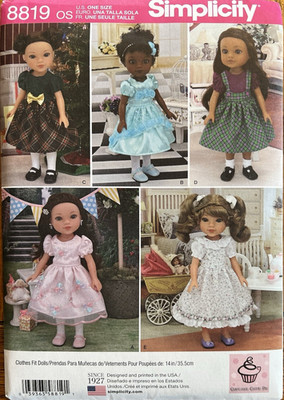 Simplicity 8819 sewing pattern 14'' Doll Dress Wardrobe Cupcake Cutie Pie UNCUT
