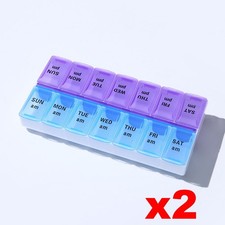 1/2Pack Weekly Pill Box Organizer Twice a Day 7 day AMPM Organizer Case Medicine