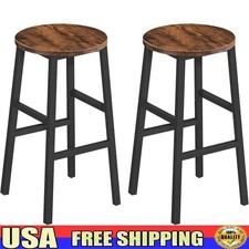 Industrial Round Bar Stools Set of 2 Kitchen High Stool Easy to Assemble New