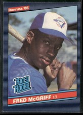 1986 Donruss #28 Fred McGriff Rookie Card RC EX-NM Range. rookie card picture