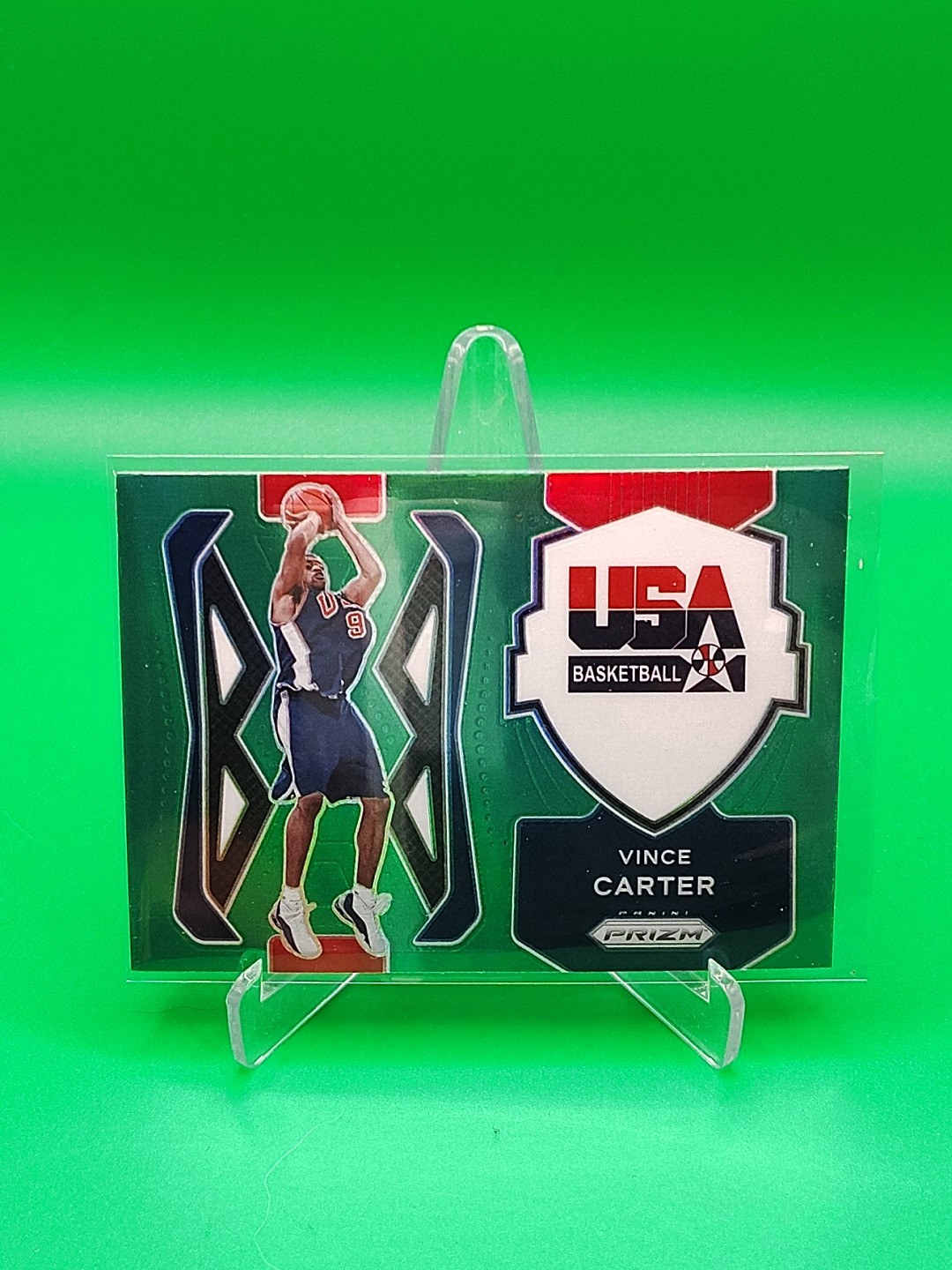 Vince Carter 2021-2022 Panini USA Basketball GREEN Prizm #6. A-25