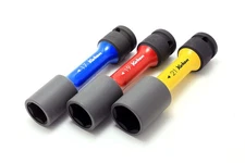 3 Pc Wheel Nut Socket Set 17Mm 19Mm 21Mm Square Drive 6Pt Aluminum