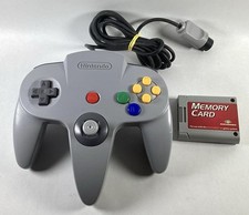Nintendo 64 OEM Gray Controller NUS-005 With Performance Memory Card Good Stick